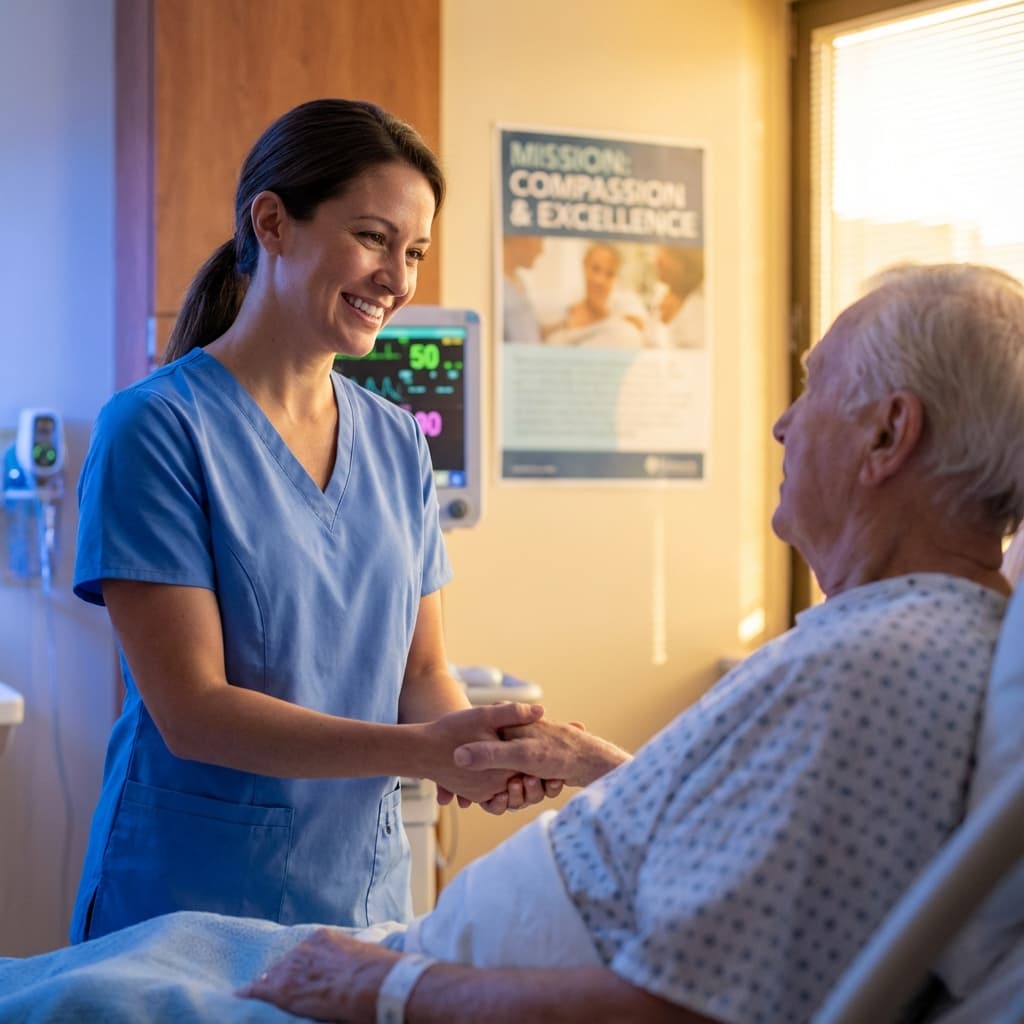 Nurse caring for patient